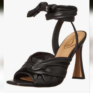 Sam Edelman Black Leather Strappy Heel Sandal, High Heels, Size 7.5
